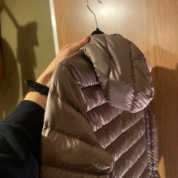 Taupe/light gold longer winter jacket. - Picture 4 of 4